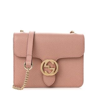 Gucci Interlocking Pink Crossbody with champagne gold hardware